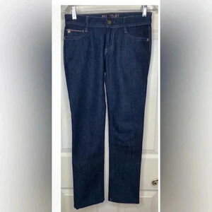 Woman DL1961 Dark Blue Betty Cropped Stretch Comfort Straight Denim Jeans Sz 24
